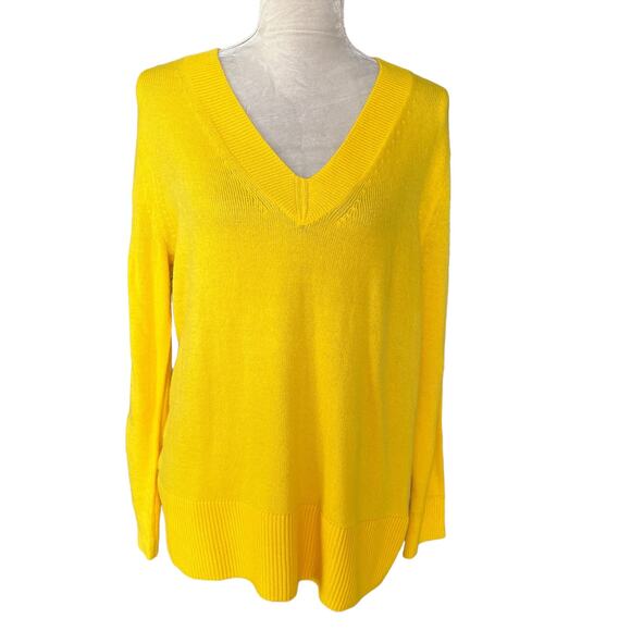 Banana Republic Yellow Sweater Soft V-Neck Small New - Picture 1 of 11